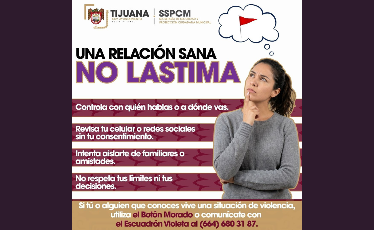 La SSPCM promueve la identificación de señales de alerta para prevenir la violencia en las relaciones interpersonales.