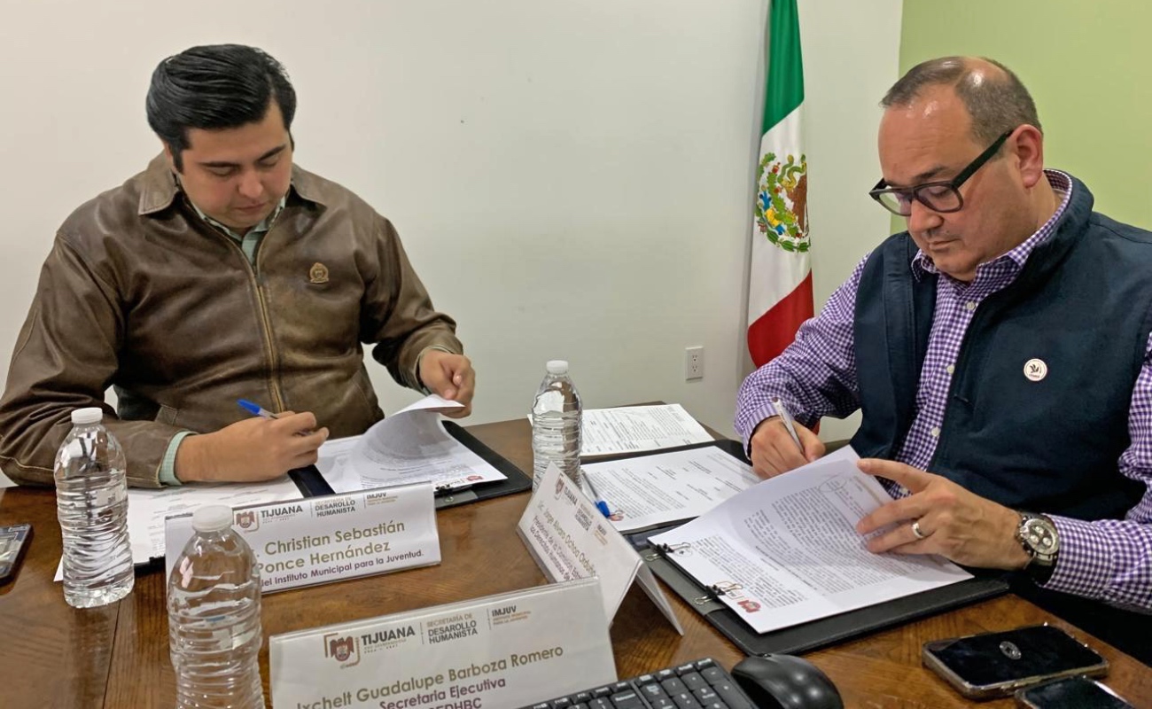 Firma Gobierno de Tijuana convenio de colaboración con la Comisión Estatal de los Derechos Humanos de Baja California en apoyo a las juventudes