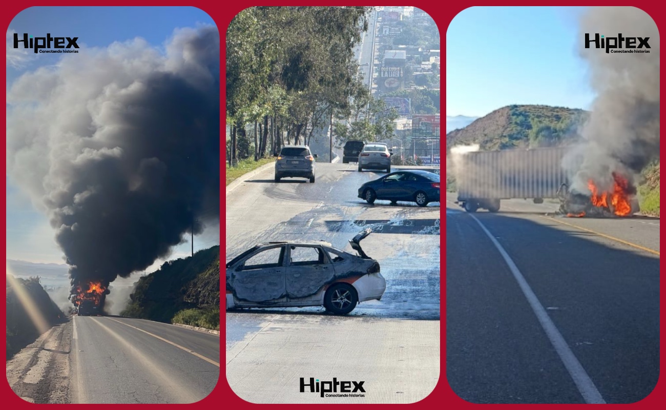 En Tijuana solo se reportó un taxi incendiado en la Avenida Internacional.