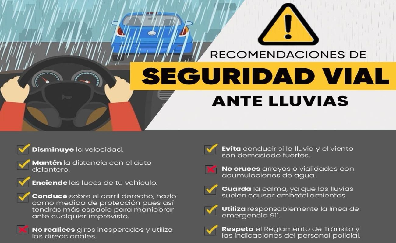 Ante lluvias, Gobierno de Ensenada llama a extremar precauciones al conducir