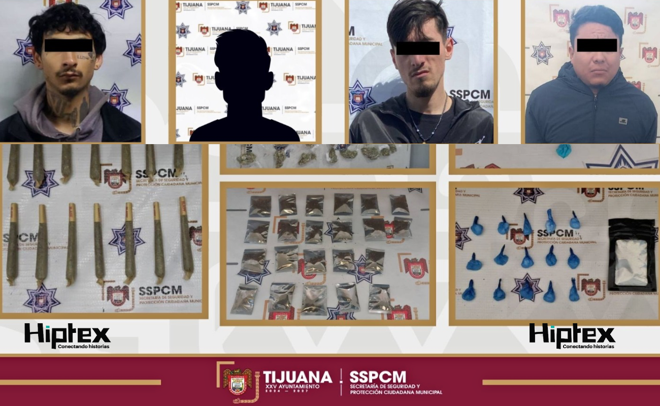 Arrestan cuatro personas por posesión de sustancias ilícitas