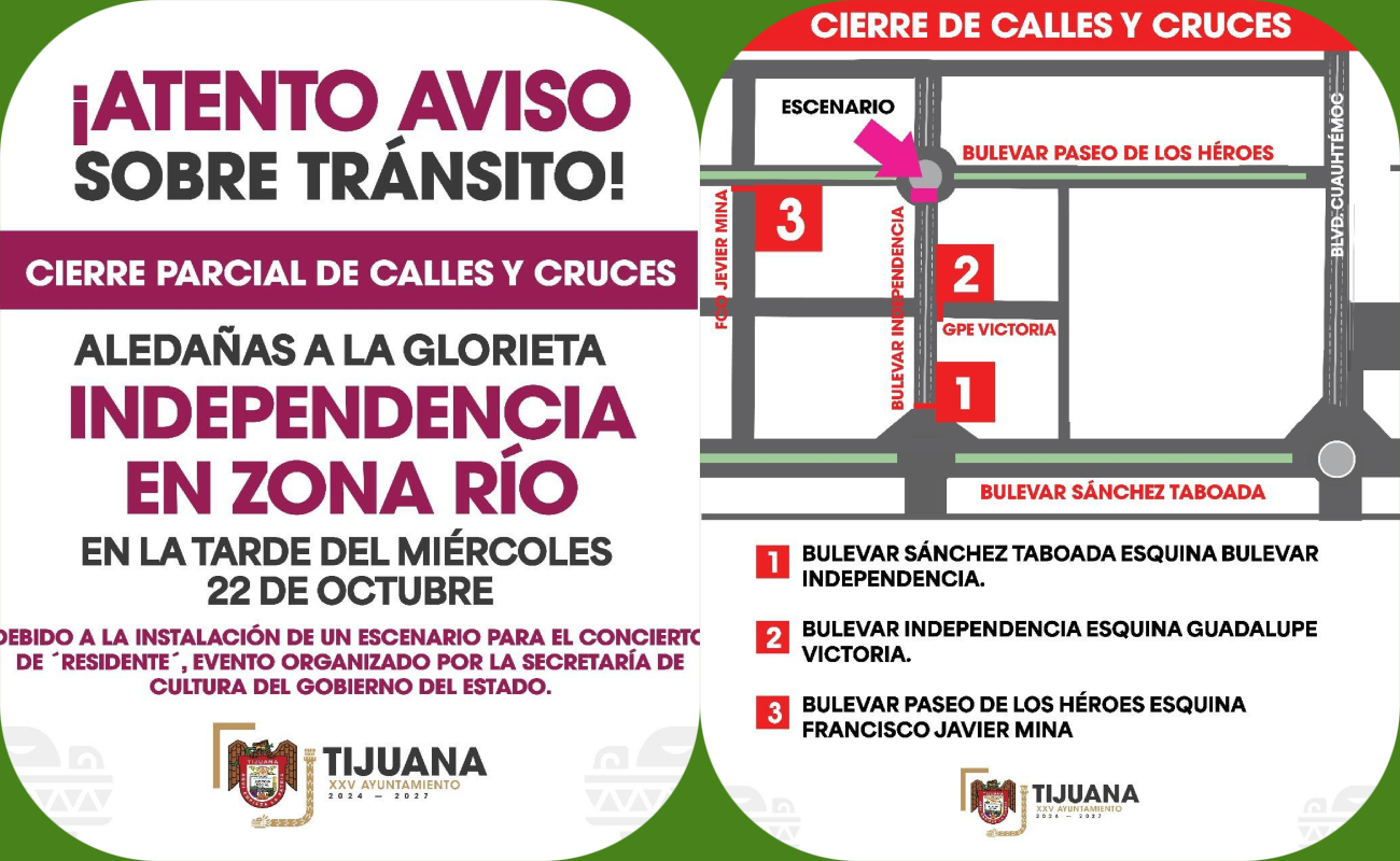 Avisan de cierre de vialidades por concierto de Residente