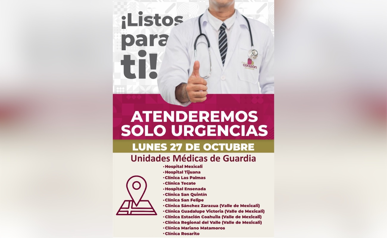 Suspenderá actividades ISSSTECALI por día de asueto, este lunes