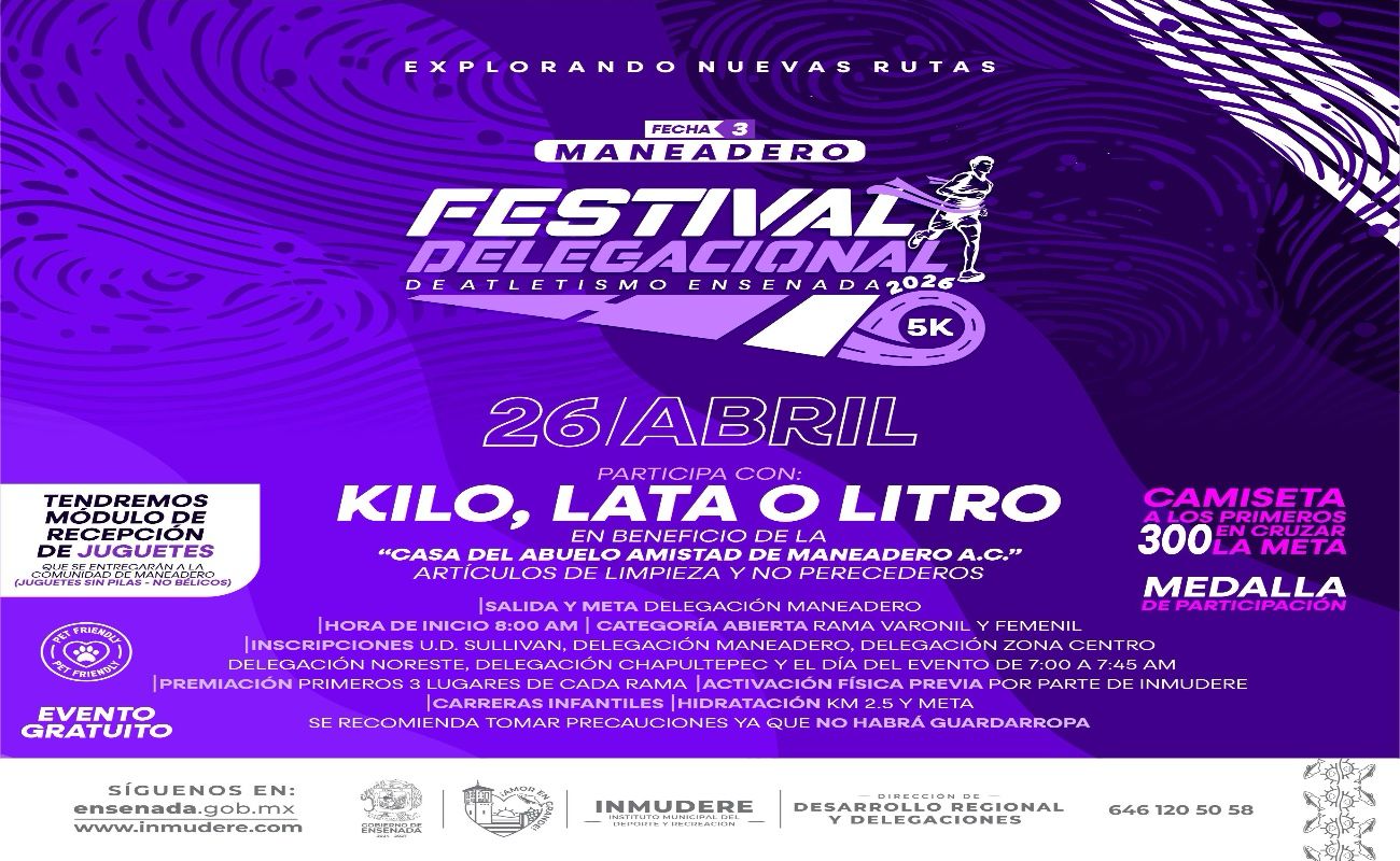 Todo listo para la Fecha 3 del Festival Delegacional de Atletismo en Ensenada