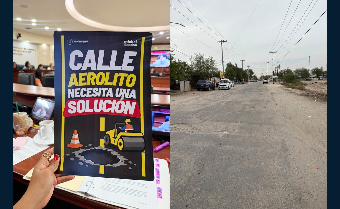 Solicita Diputada Michel Sánchez rehabilitación integral de Calle Aerolito en Mexicali
