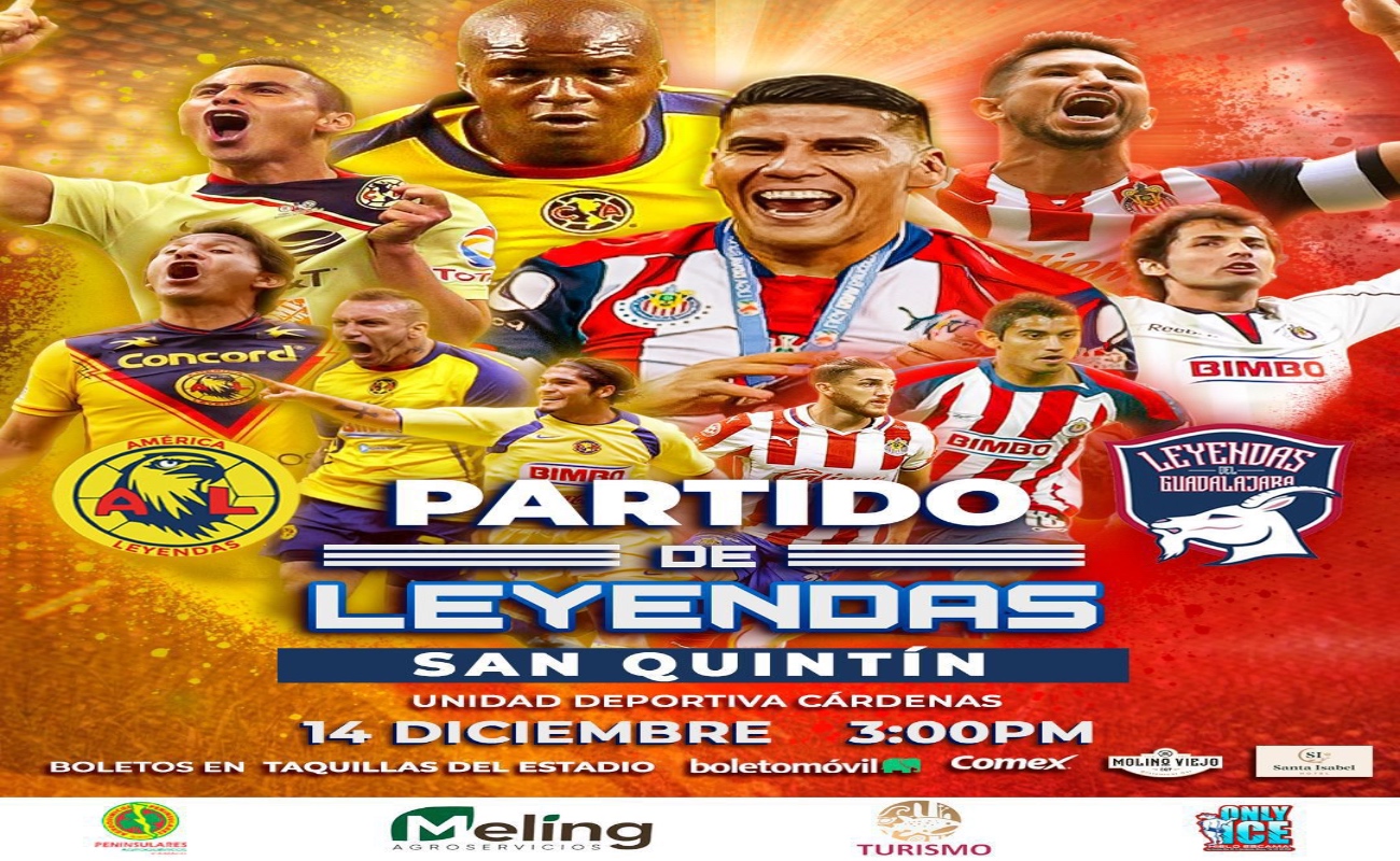 Partido de leyendas “América vs. Chivas” en San Quintín