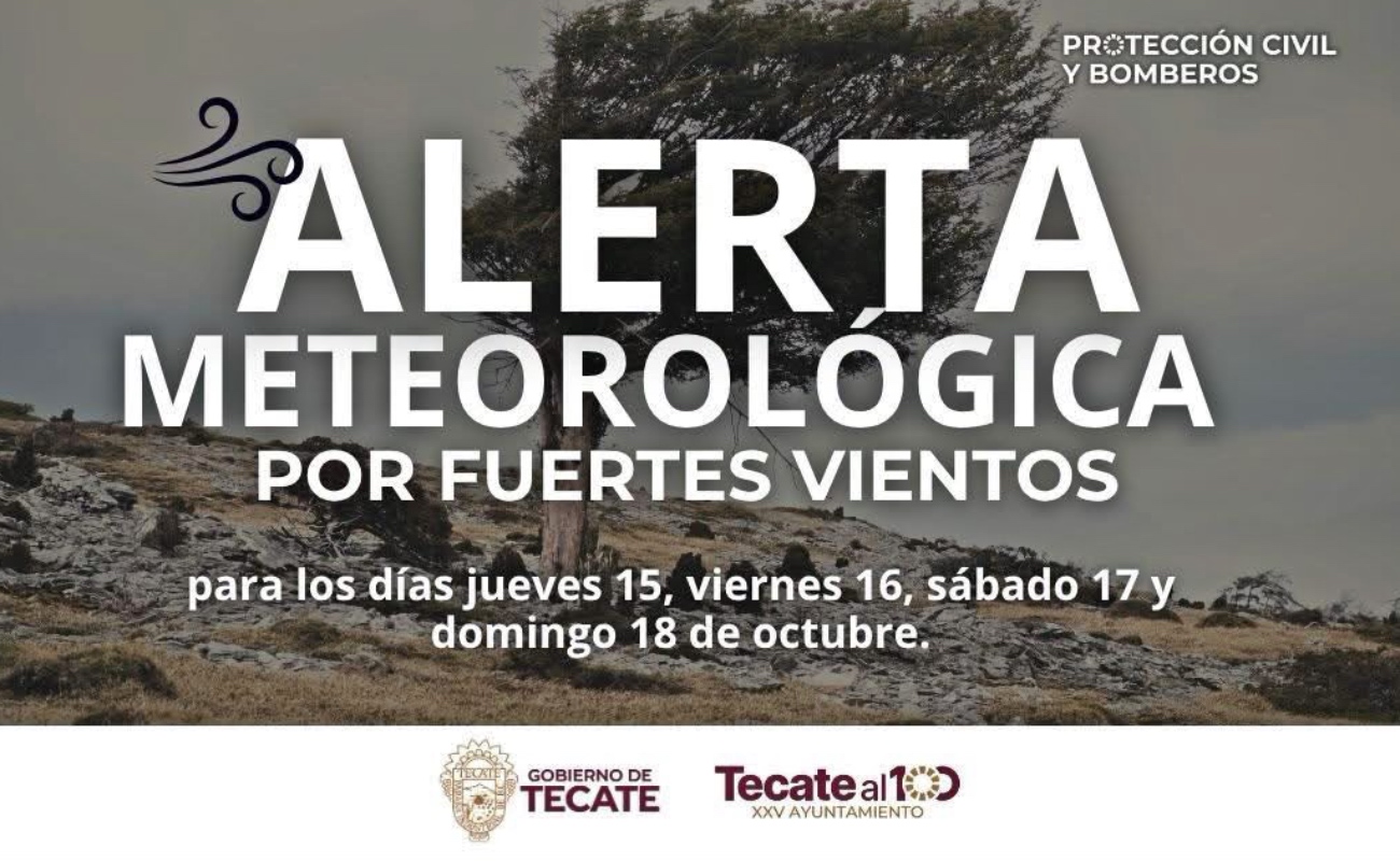 Se recomienda asegurar objetos, permanecer en casa y evitar zonas abiertas.