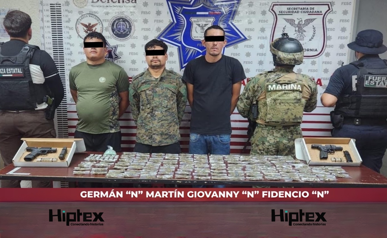 Aseguran armas y droga; hay tres detenidos