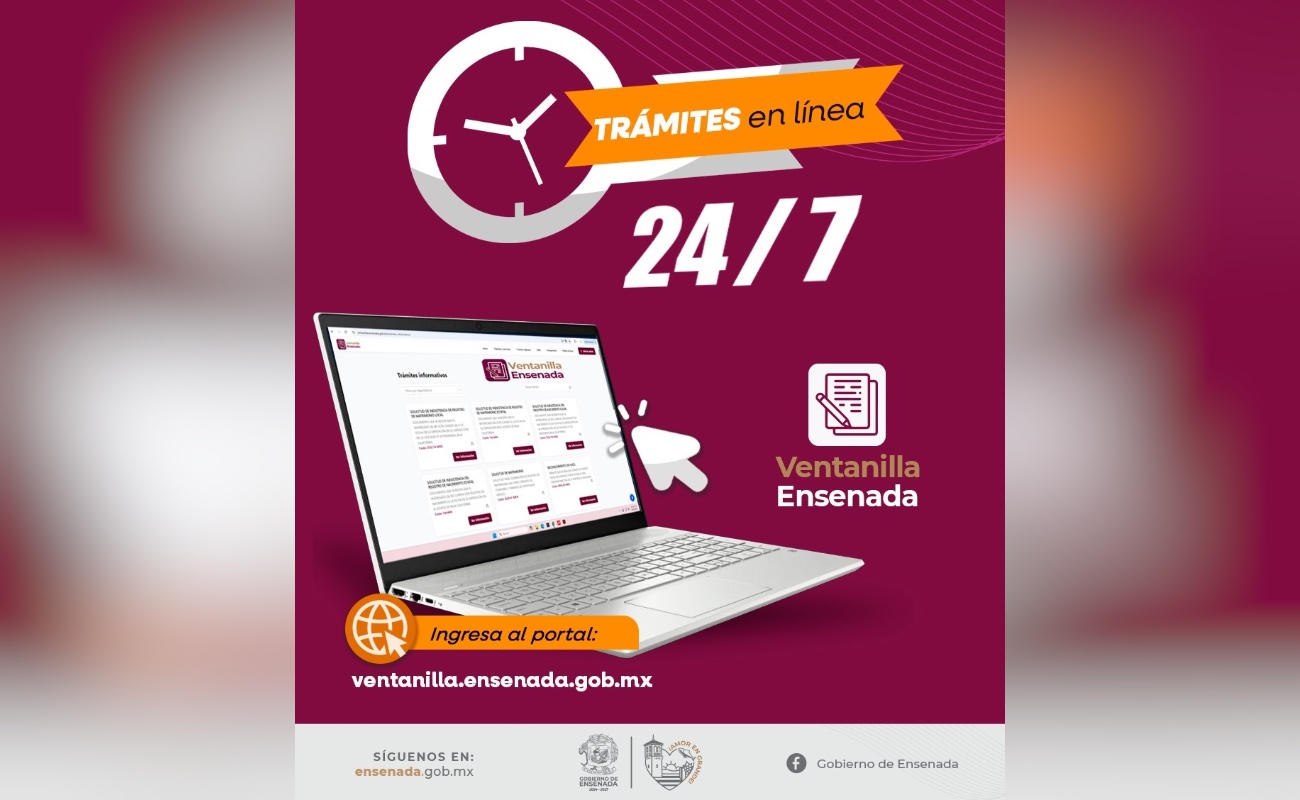 Trámites en línea las 24 horas de los 365 días del año.