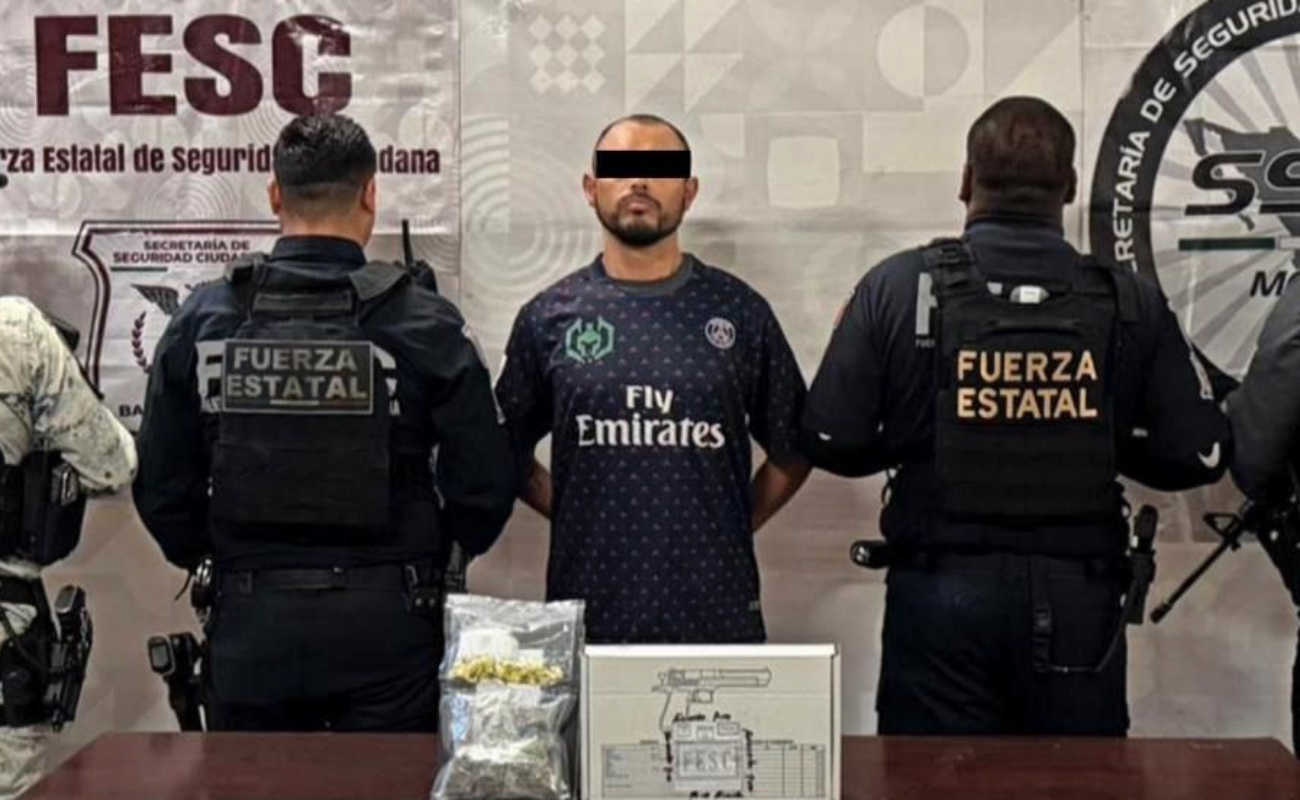 Aseguran a integrante de célula criminal armado y con droga