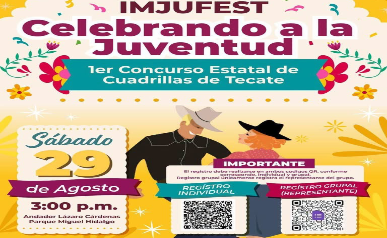 Invita IMJUVET al Primer Concurso Estatal de Cuadrillas en Tecate