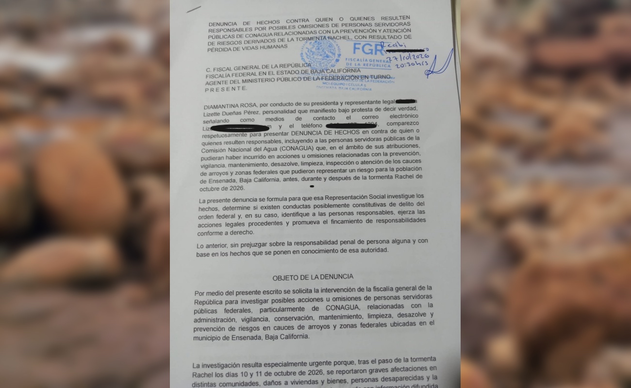 Denuncian en FGR a Conagua por omisiones ante “Rachel”