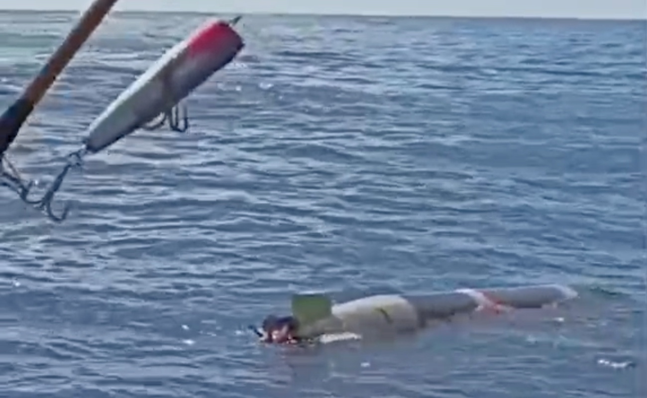 Hallan torpedo flotando mientras buscaban marlin en costas de Ensenada