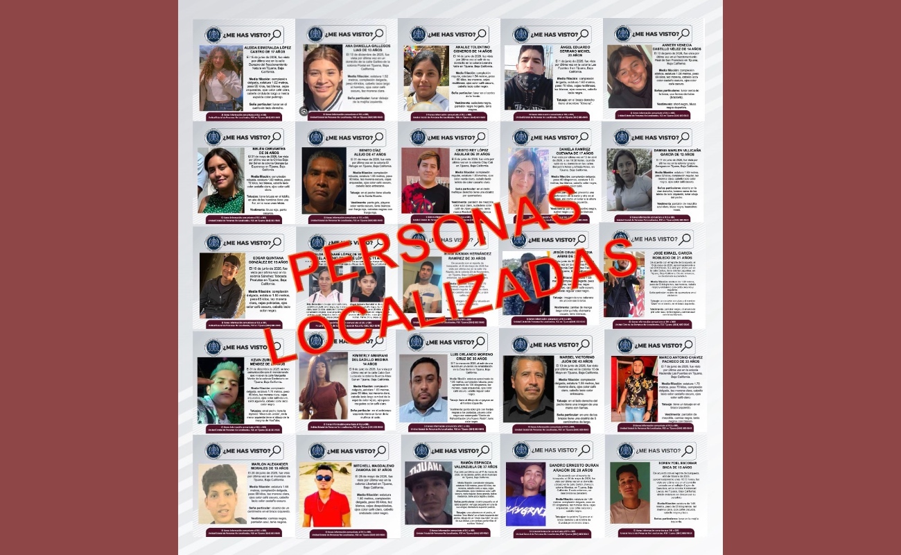 Localiza Fiscalía BC a 26 personas reportadas como desaparecidas