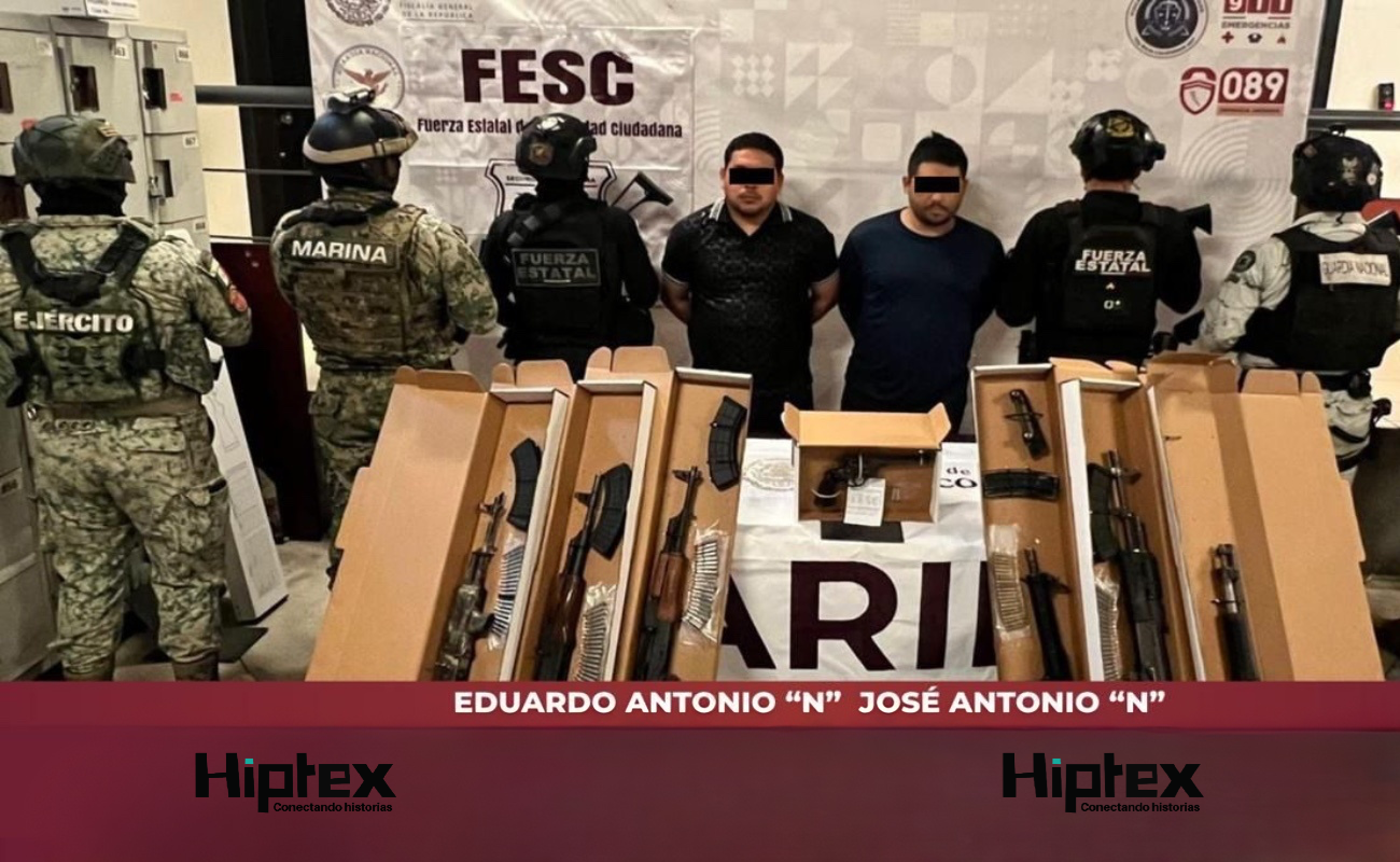Capturan al “Makumba” y a “El Tony” con armamento, les aseguran “cuernos de chivo” y más de mil cartuchos útiles