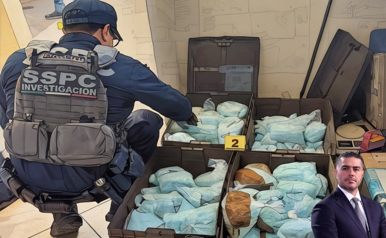 En el cateo, además decomisaron un arma corta, un cargador, una motocicleta y un vehículo; no hay detenidos.