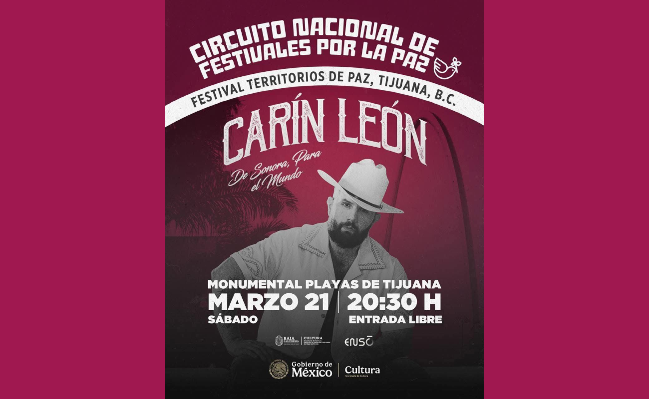 Recomiendan acciones preventivas para disfrutar del concierto Territorio de Paz con Carin León en Playas de Tijuana