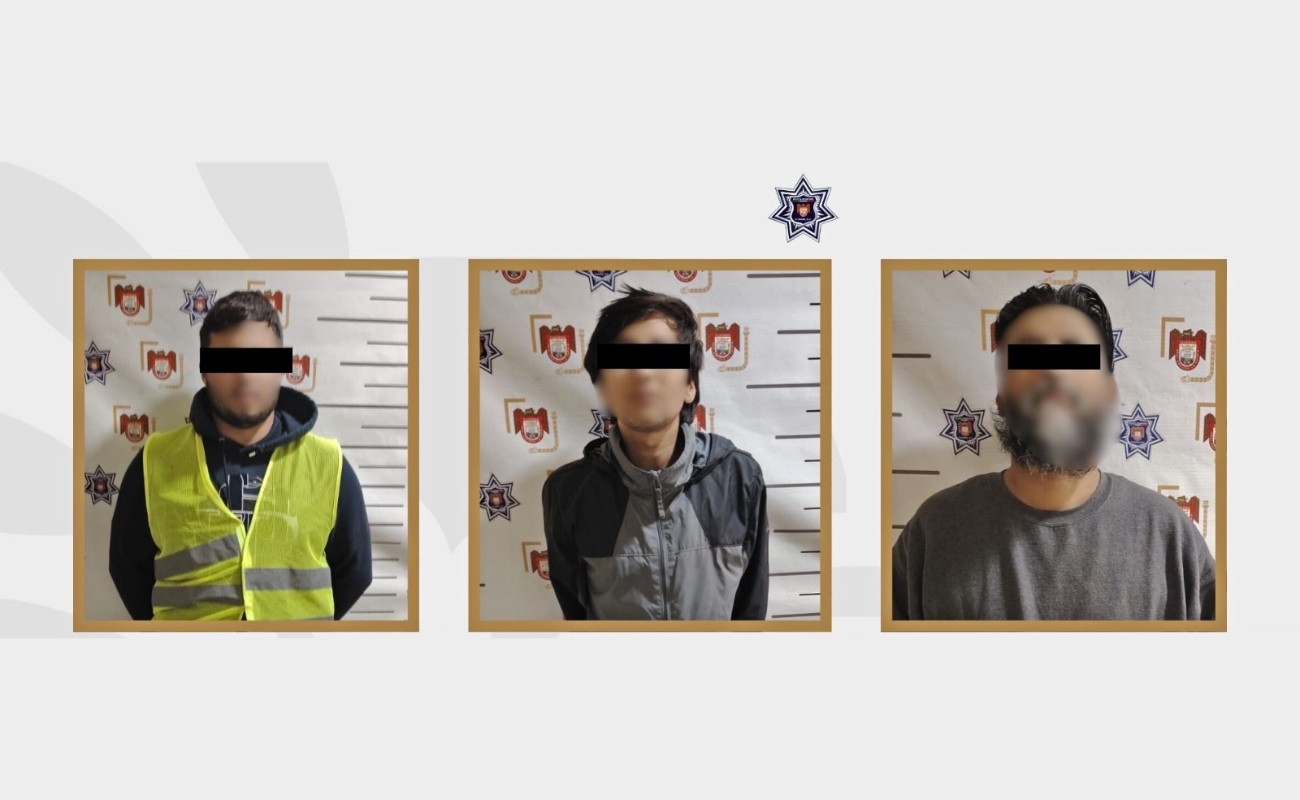 Los detenidos, Juan Carlos “N”, Zeus “N” y Hugo Antonio “N”, fueron presentados ante el juez municipal.