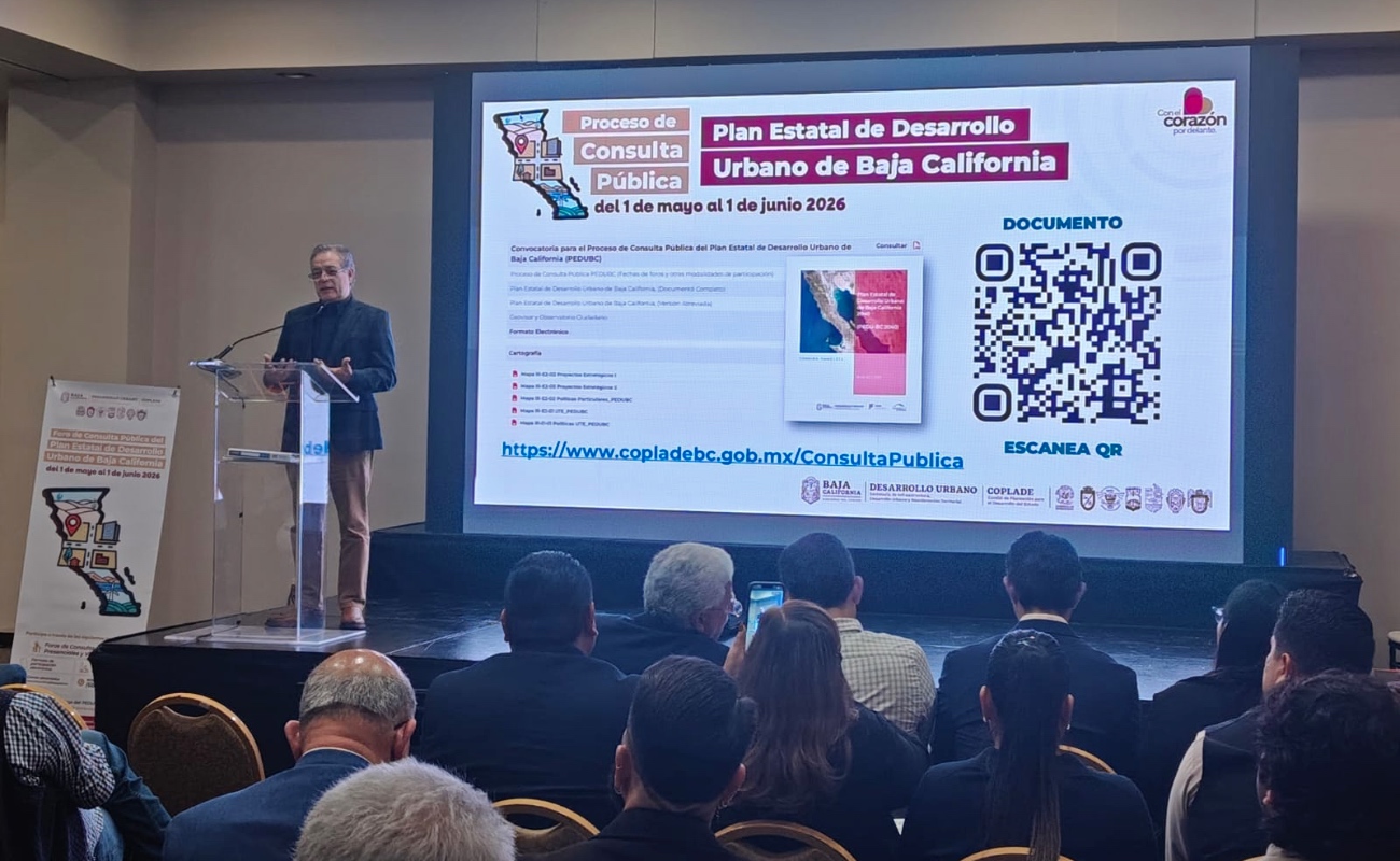 Autoridades de los tres órdenes de gobierno realizaron un foro de consulta pública del Plan Estatal de Desarrollo Urbano de Baja California en Playas de Rosarito.