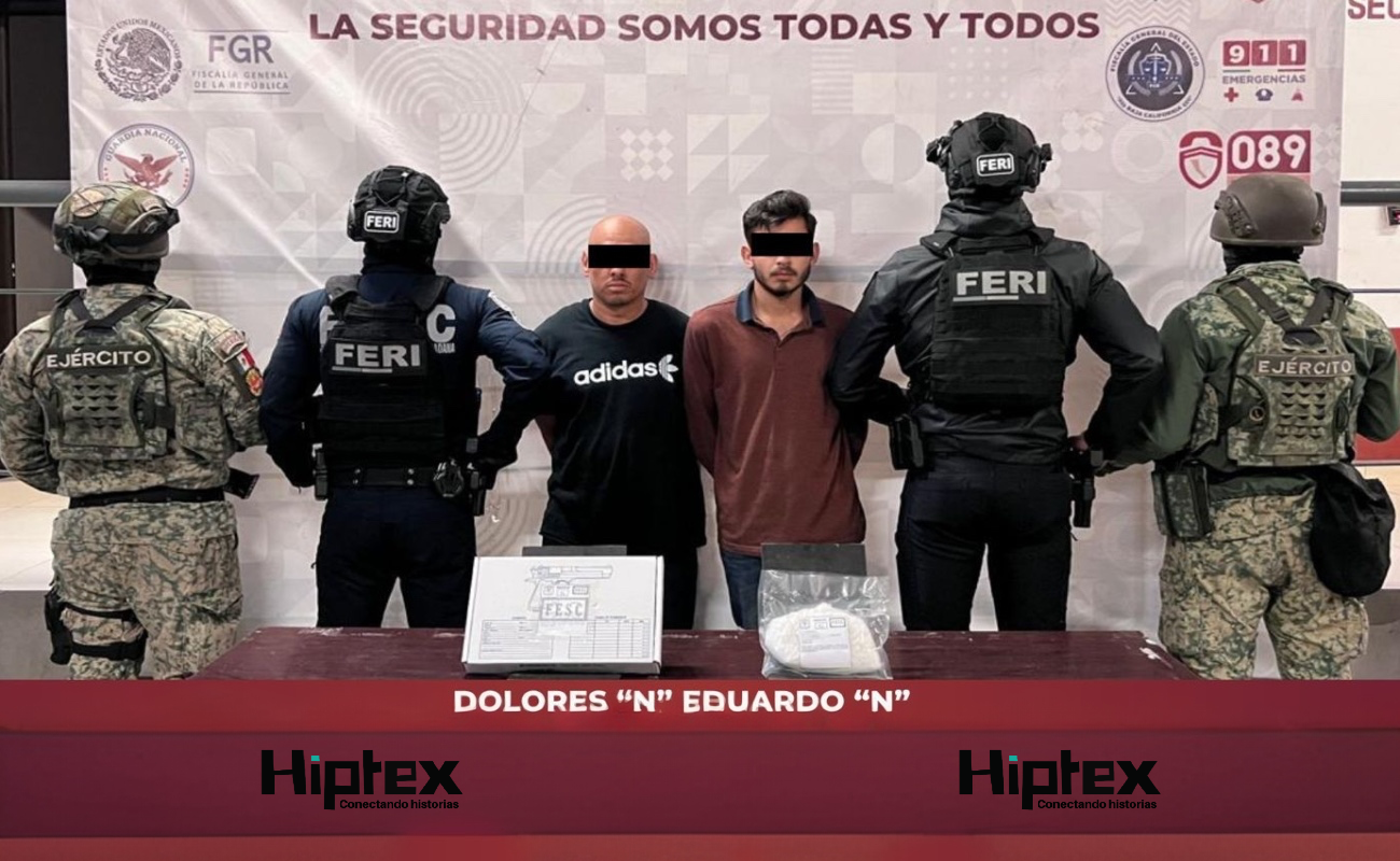 Incautan arma, cargador, cartuchos y droga en Tijuana; hay dos detenidos