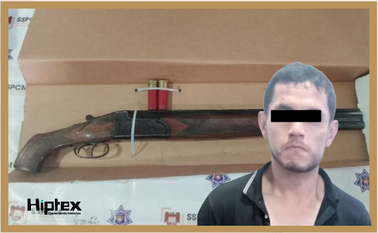 Detiene Policía Municipal a hombre en posesión de un arma larga