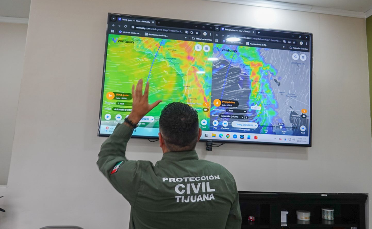 Un sistema de lluvias afectará a Tijuana durante al menos tres día.