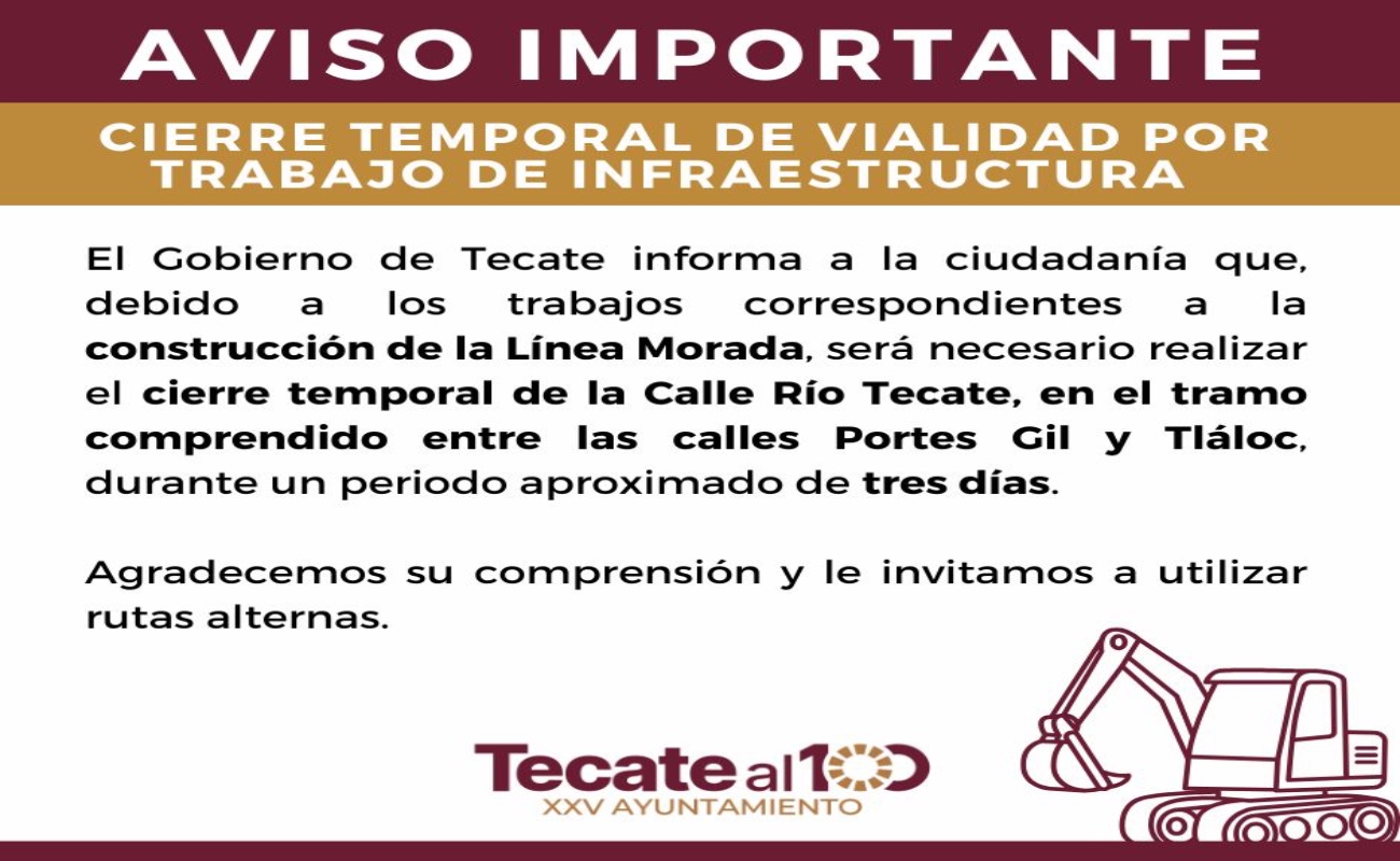 El cierre obedece a la construcción de la Línea Morada.