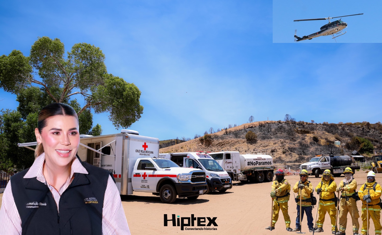 Refuerzan en BC  combate a incendios forestales con brigadas y helicóptero especializado