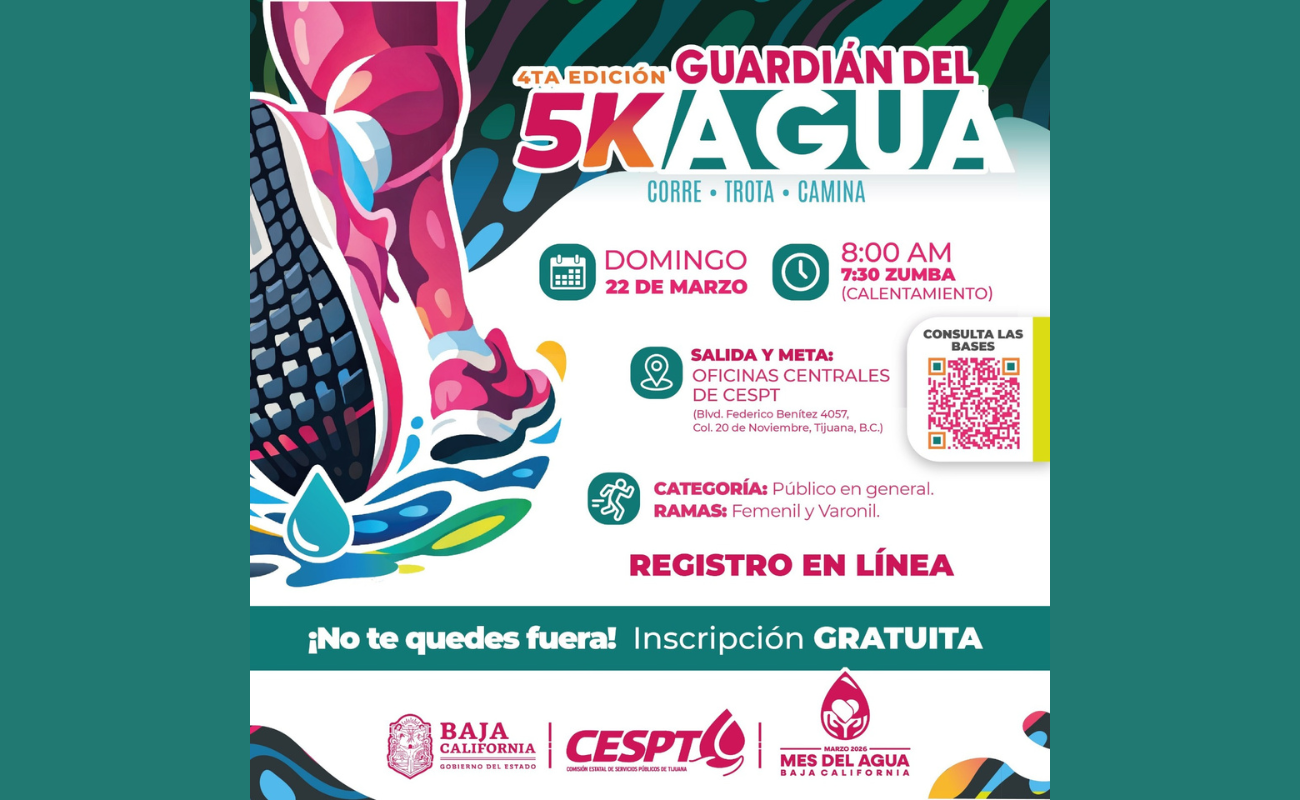 Convoca CESPT a la carrera 5K “Guardián del Agua” para promover el uso responsable del recurso
