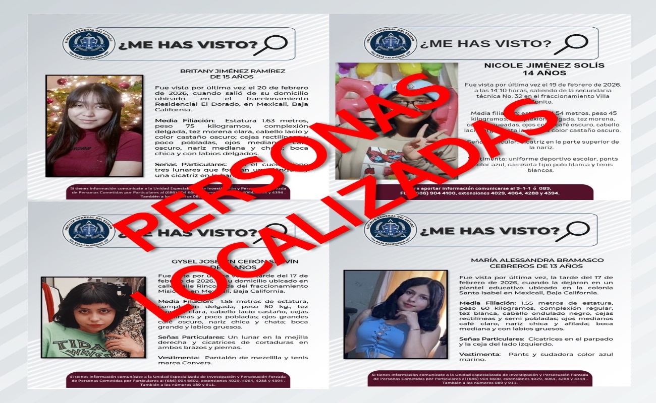 Se encuentran sanas con sus familiares.