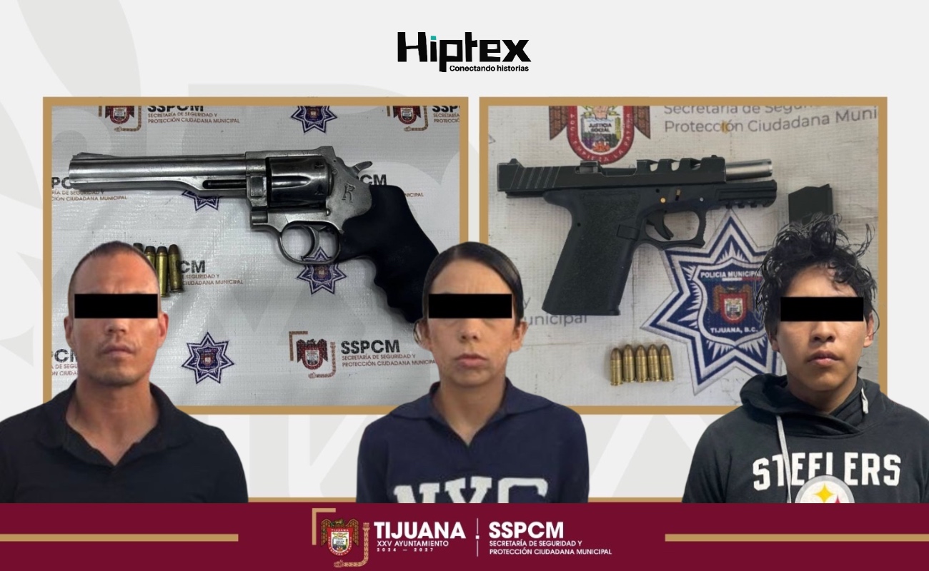 Decomisa Policía Municipal dos armas de fuego y detiene a tres personas