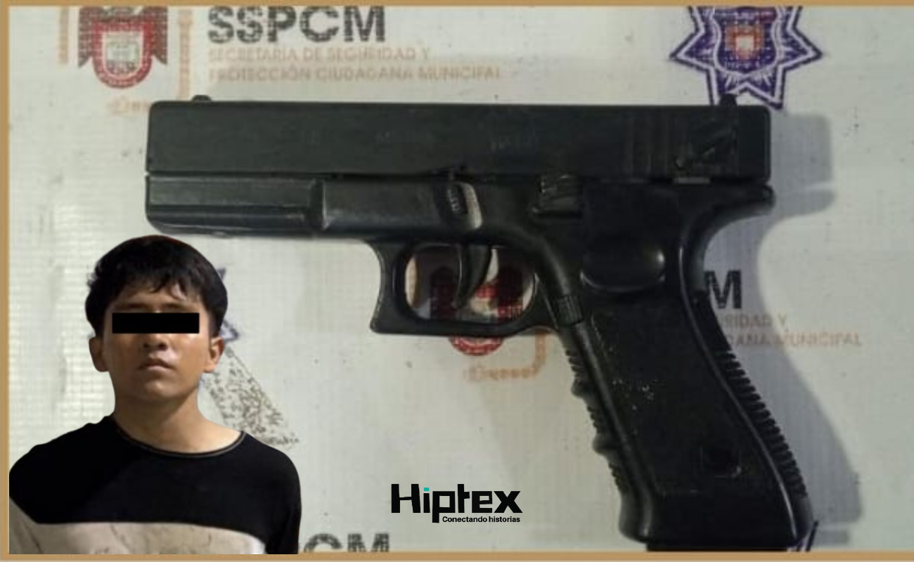 Detiene Policía Municipal a joven señalado por robo con violencia, aseguran artefacto tipo pistola