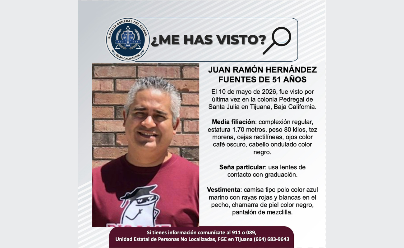 Se solicita información al (664) 683-9643, 911 o 089.