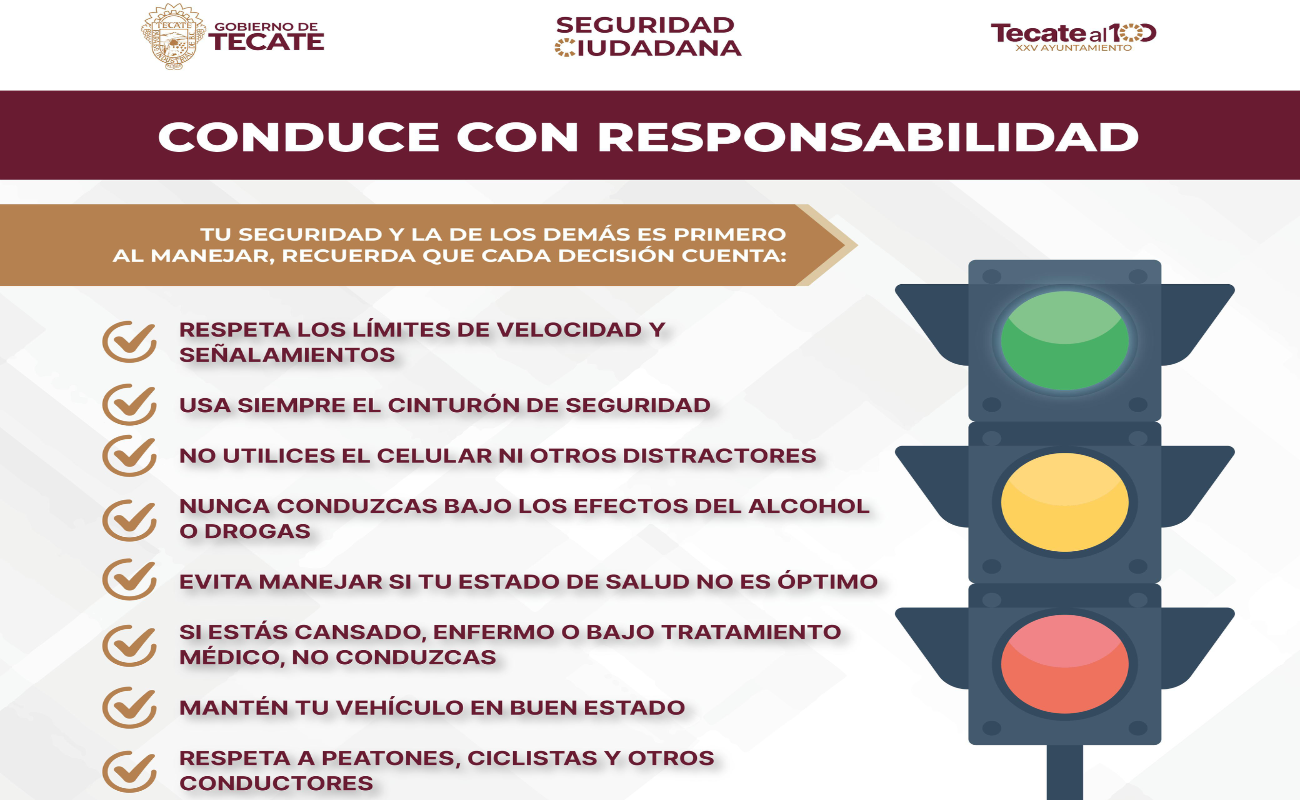 La autoridad municipal exhorta a los conductores a priorizar la seguridad propia y de los demás.