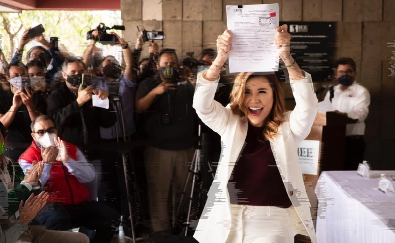Marina del Pilar estuvo acompañada de representantes de los tres partidos políticos que integran la coalición