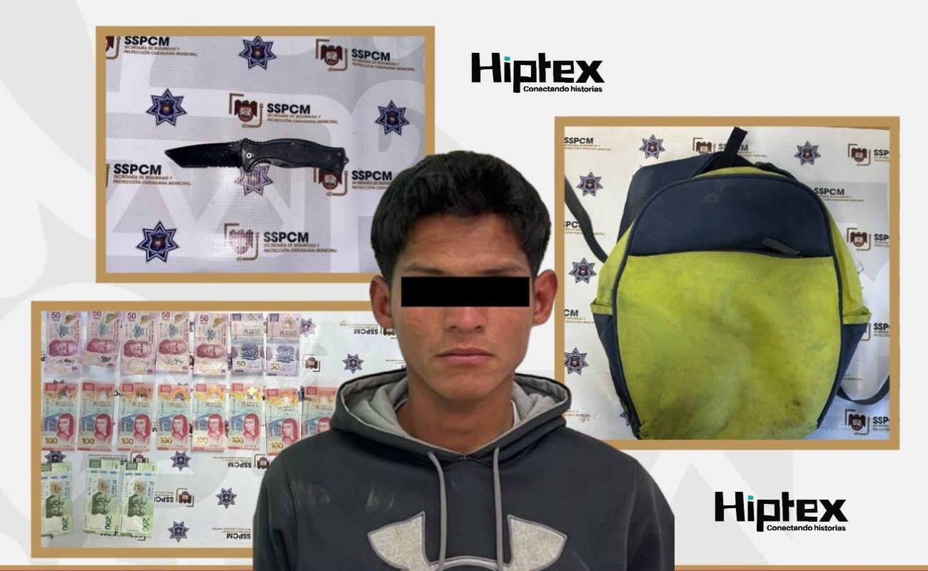 Detienen agentes municipales a persona por robo con violencia a comercio