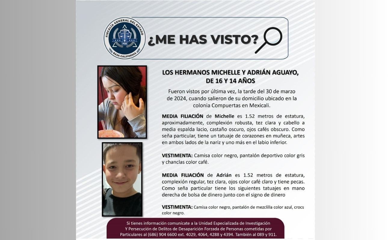 Michelle y Adrián Aguayo de 16 y 14 años, respectivamente.