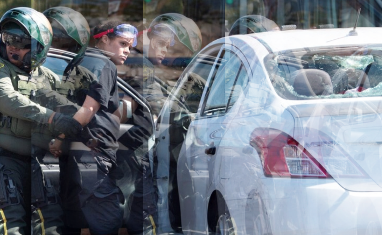 El incidente ocurrió mientras cerca de 300 personas en total protestaban.