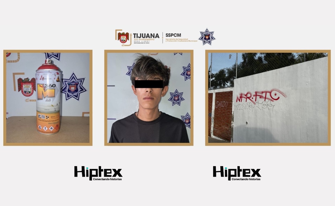 Detiene Policía Municipal a grafitero de escuelas