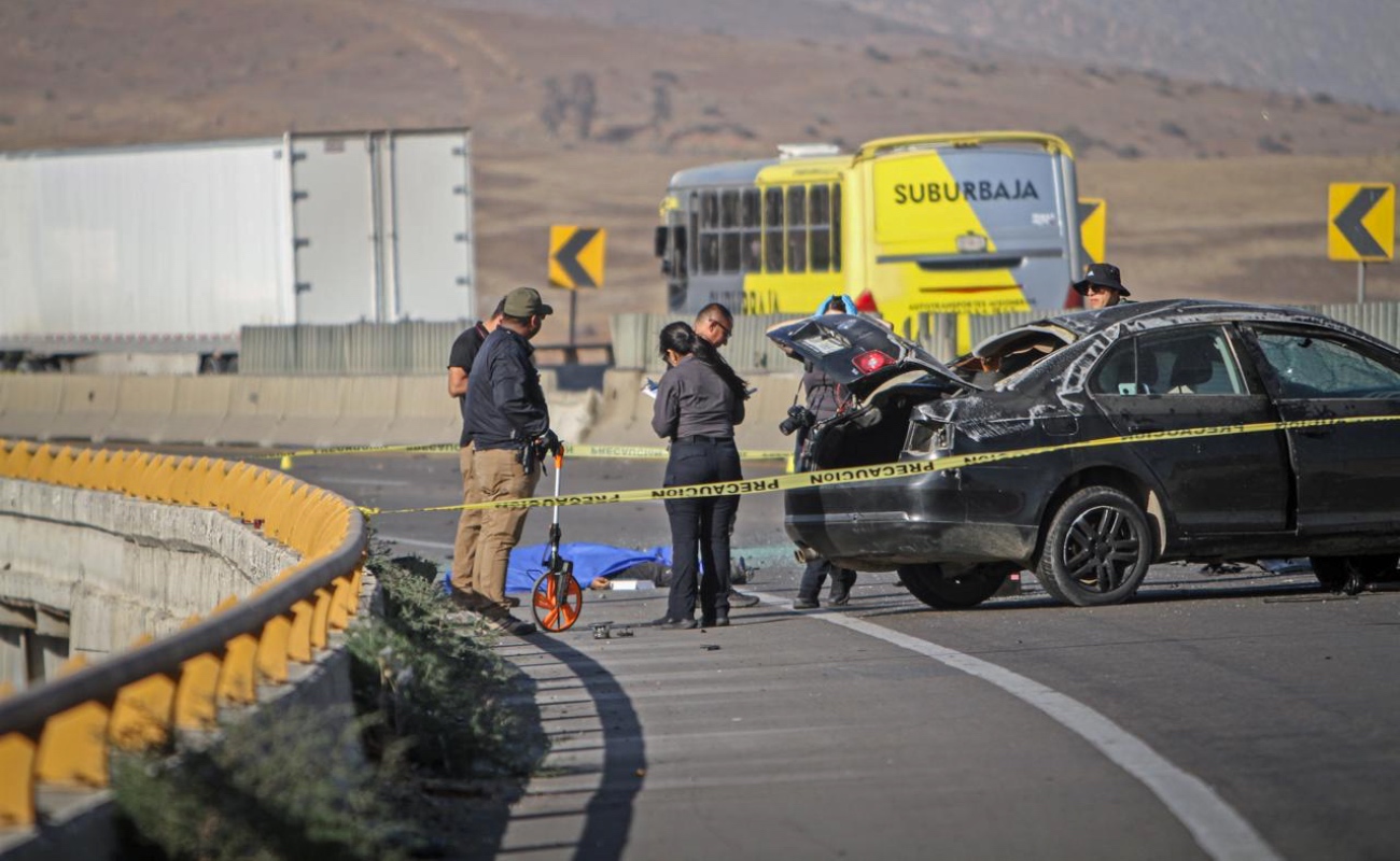 Muere hombre tras fuerte accidente en la carretera libre Tijuana-Tecate