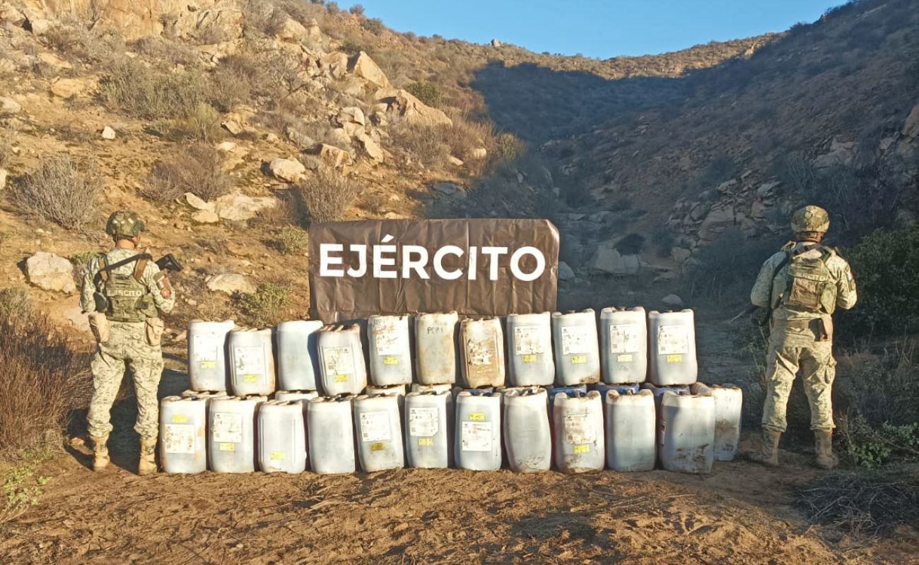 Decomisa Defensa 2 mil litros de precursores de metanfetamina en Ensenada