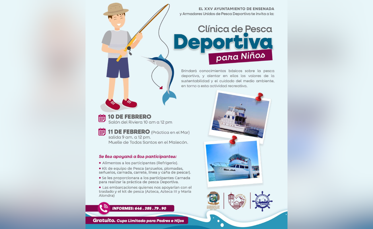 Impulsan clínica de pesca deportiva en coordinación con Armadores Unidos de Pesca Deportiva.