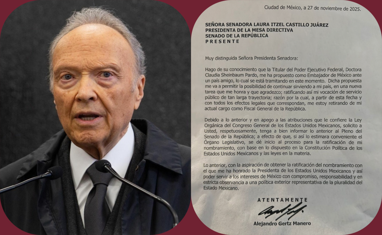 Presenta Gertz Manero renuncia a la FGR