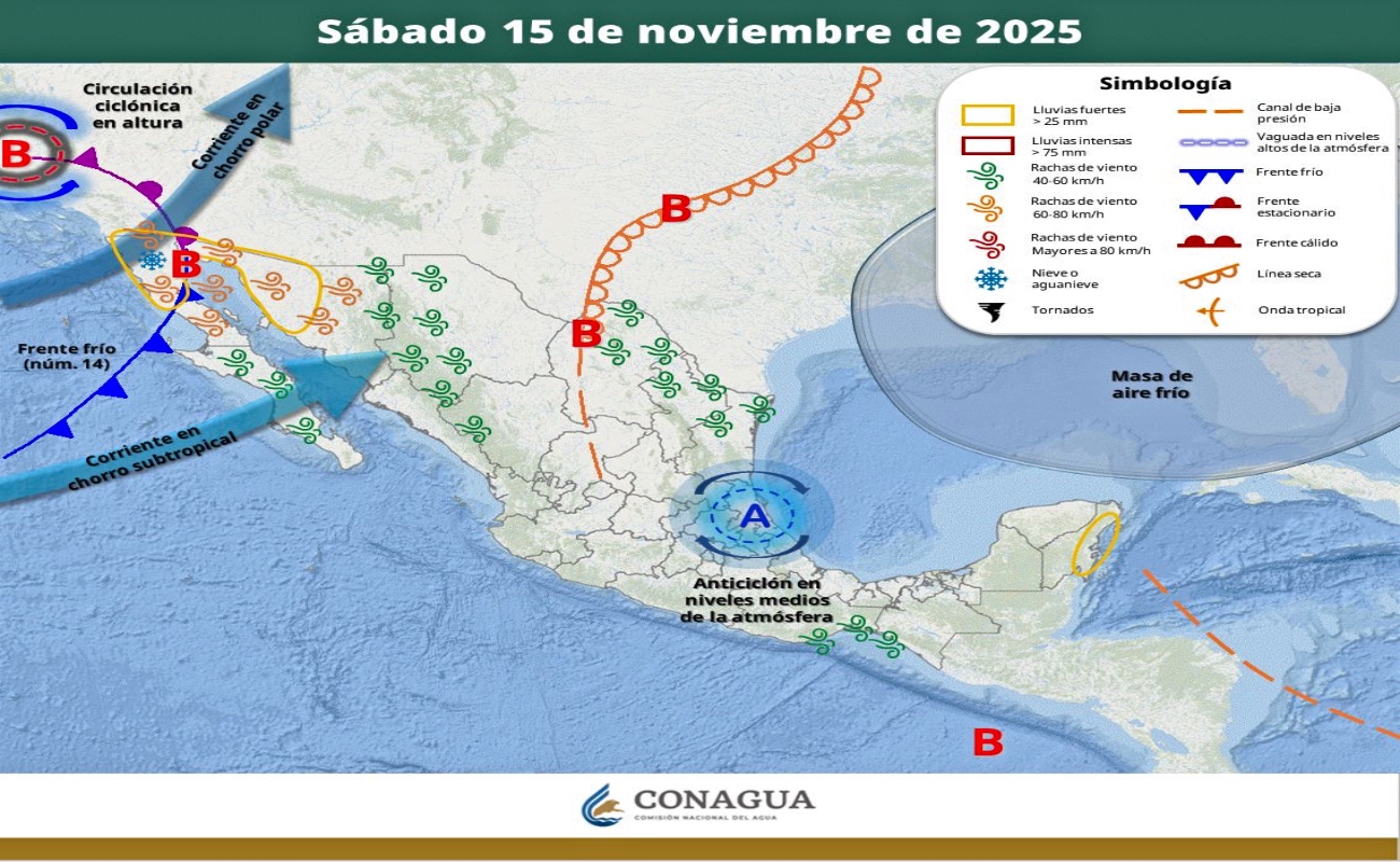 Activan Comité Estatal de Emergencias por llegada de frente frío a BC