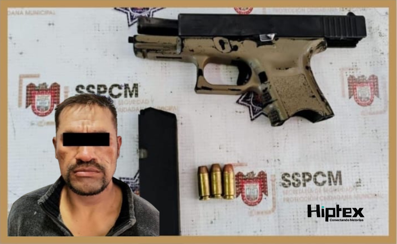 El detenido y el arma asegurada fueron puestos a disposición de la Fiscalía General de la República.