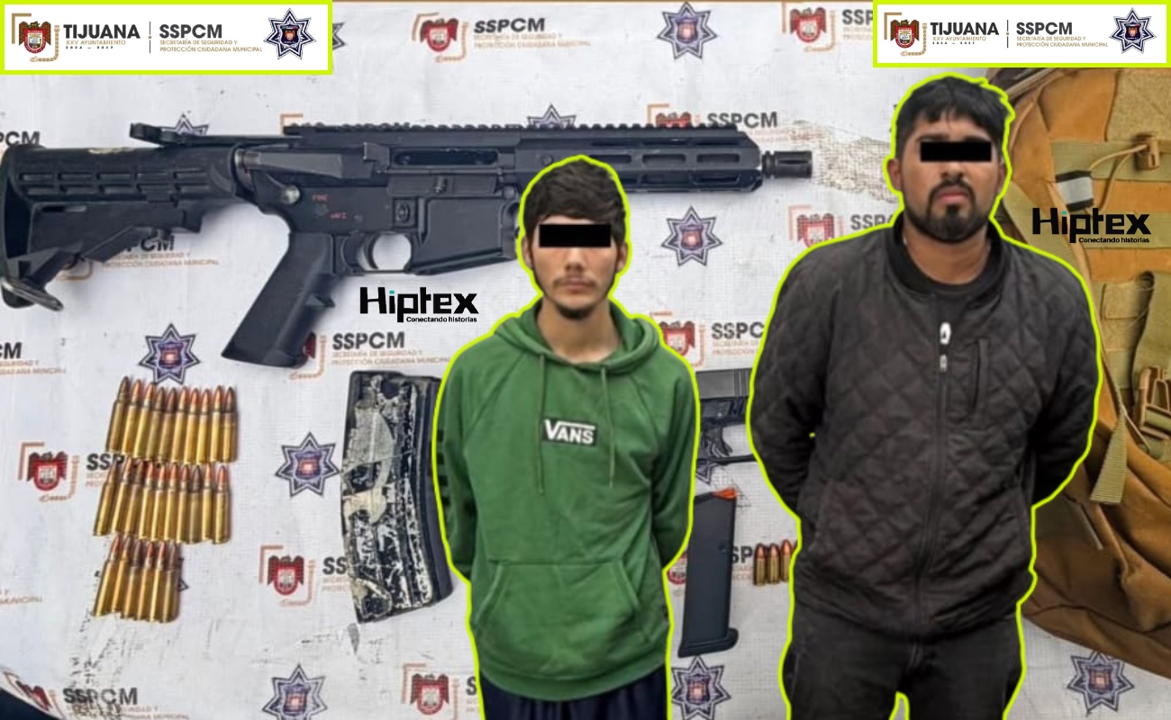 Arrestan a dos hombres en posesión de un arma corta y un arma larga