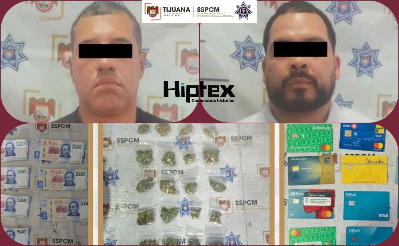 Asegura a dos sujetos en posesión de once tarjetas bancarias y droga