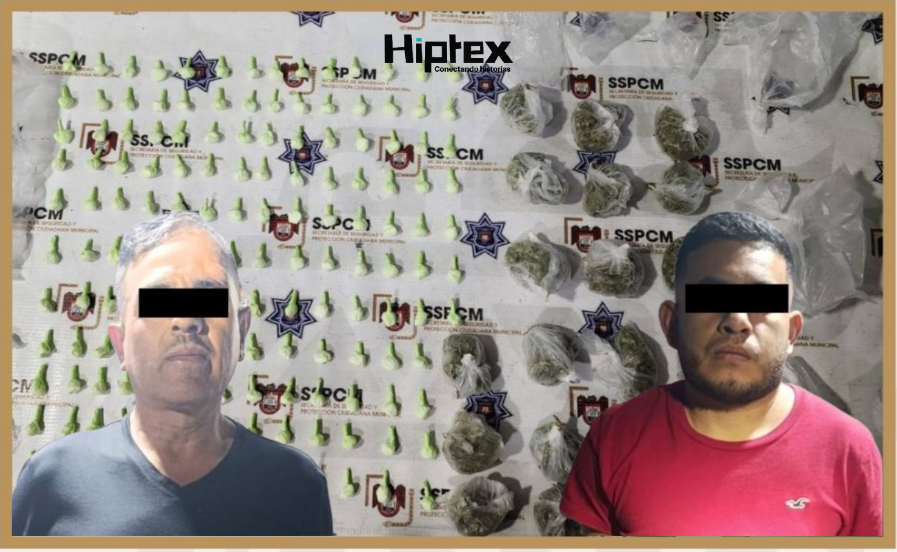 Detiene Policía Municipal a dos personas por posesión de sustancias prohibidas