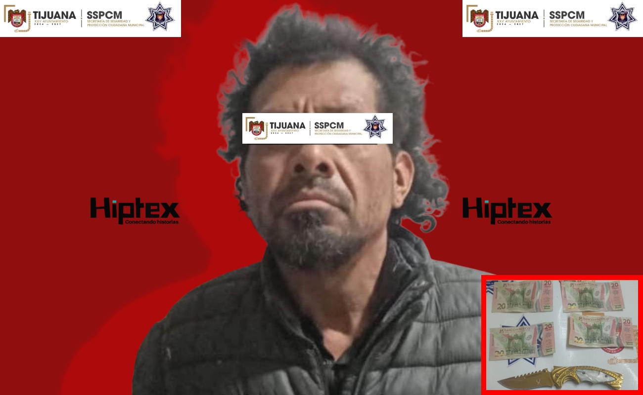 Jorge “N”, el detenido y su botín.