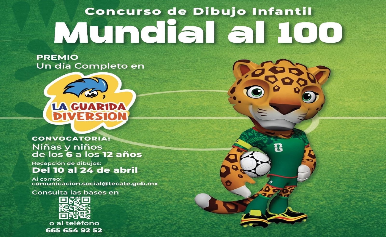 Gobierno de Tecate invita a la niñez a soñar y crear en el Concurso de Dibujo Infantil “Mundial al 100”